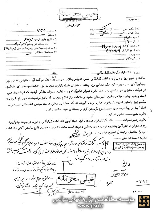 تأثر شدید آیت الله گلپایگانی از اجرای مراسم رژه دختران در قم