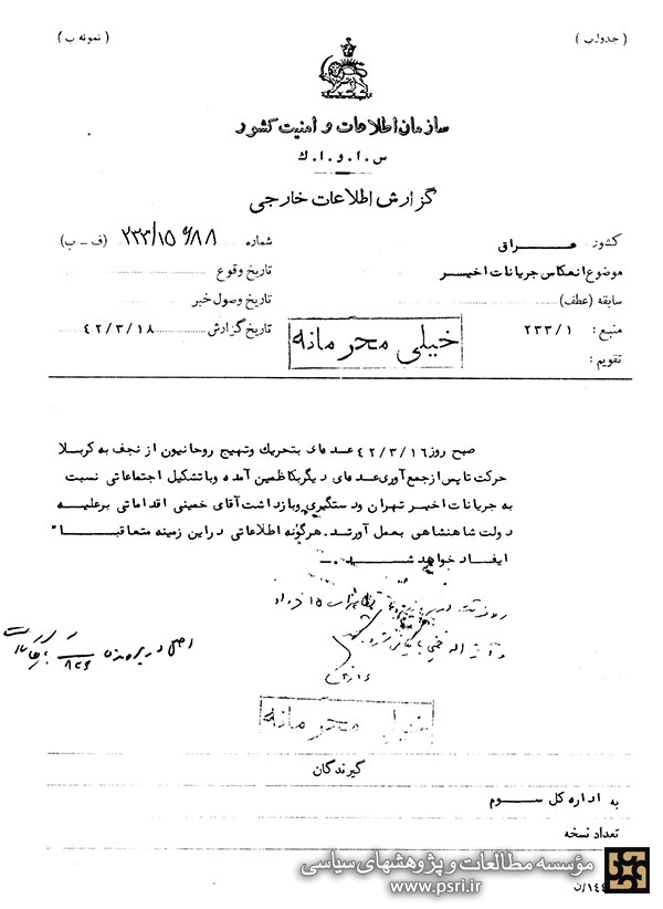 تظاهرات از نجف به کربلا در اعتراض به دستگیری امام خمینی