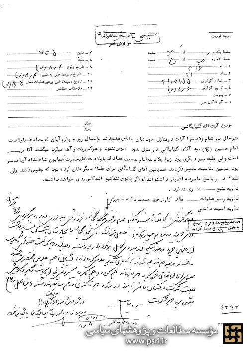 عدم جلوس آیت الله گلپایگانی در منزل خود در روز ولادت امام حسین (ع)!