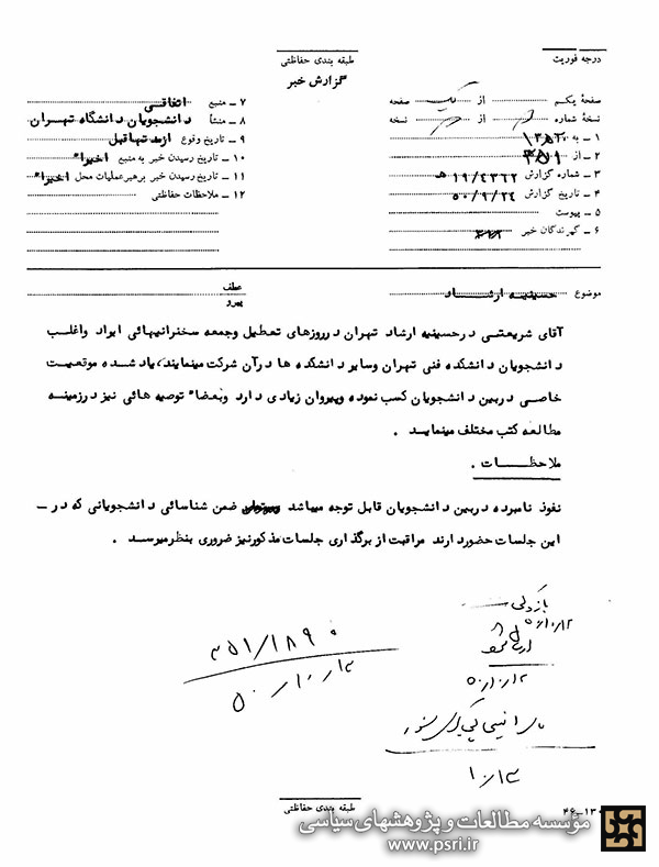 شرکت دانشجویان در جلسات سخنرانی دکتر شریعتی