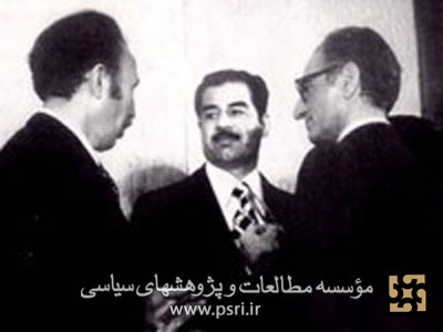 شاه و صدام و بومدین پس از امضای پیمان الجزیره
