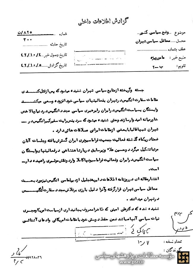 افزایش فعالیت‌های سفارت انگلیس در تهران پس از ترور جان اف کندی