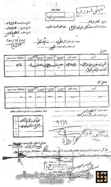 شنود مکالمات شهید مطهری