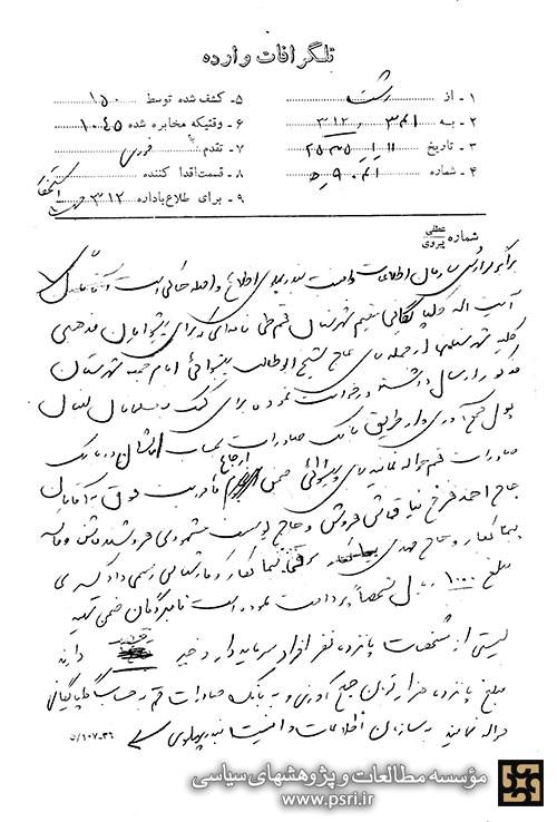 درخواست آیت الله گلپایگانی برای جمع آوری پول جهت کمک به مسلمانان لبنان