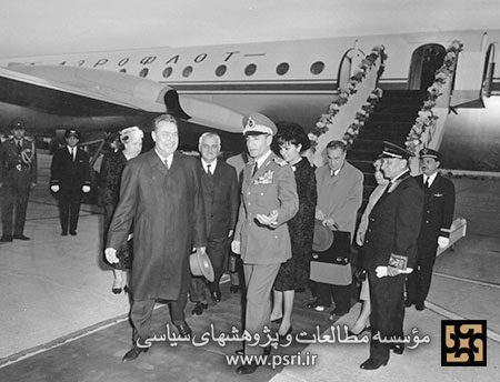 محمد رضا پهلوی و برژنف صدر هیات رئیسه اتحاد جماهیر شوروی