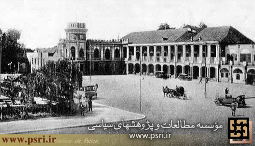 غرب میدان توپخانه ، ساختمان نظمیه و ابتدای خیابان باب همایون